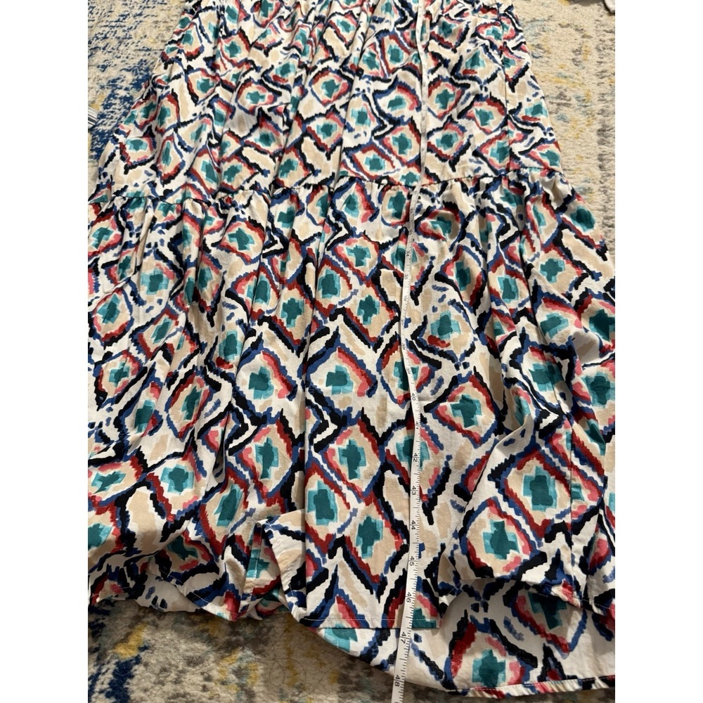 Anthropologie Maeve Bettina Shirt Dress XS Geometric Patterned Trippy Slimming - Picture 10 of 11